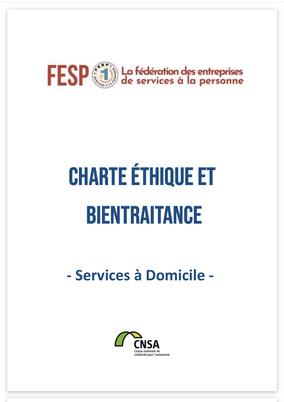 Charte éthique et bientraitance FESP